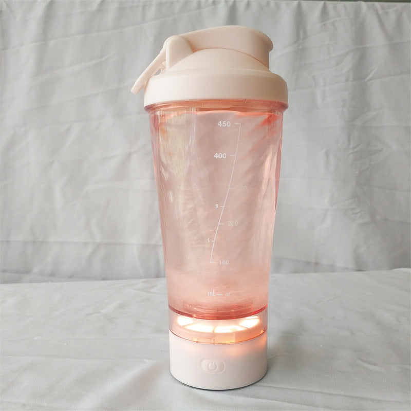 450ml Electric Stirring Cup Spiral Pattern Vortex Protein Powder Shake Cup Automatic Shake Cup Colorful Running Lantern