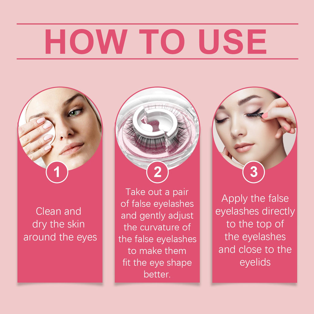 Self-Adhesive Eyelashes, Lazy People Glue-Free Free Unloading Self-Adhesive Thick Thin Long Natural Eyelashes