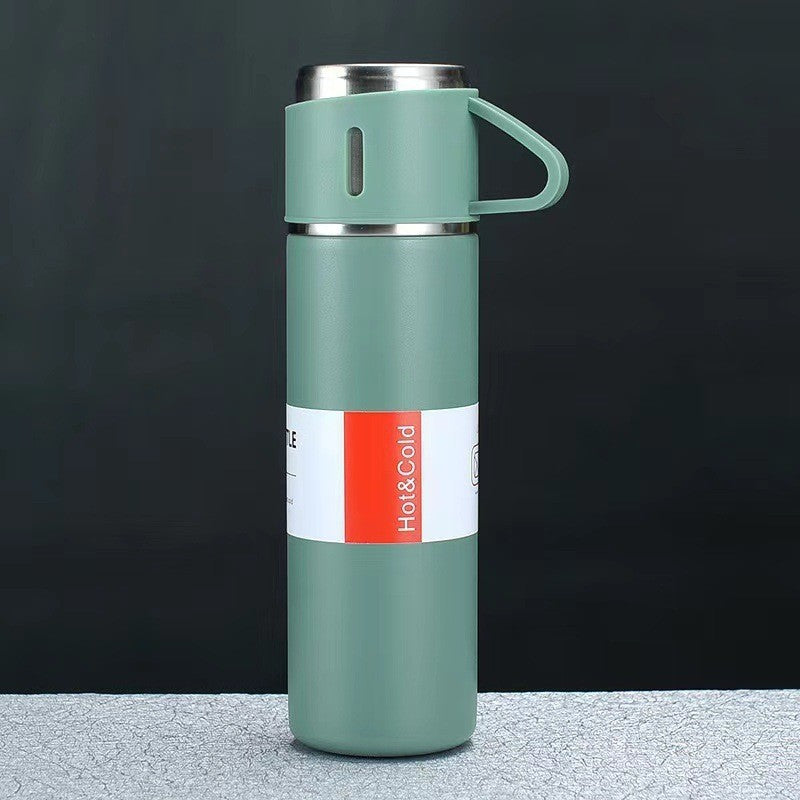 Three-lid thermos cups - portable fashion gift box set stainless steel