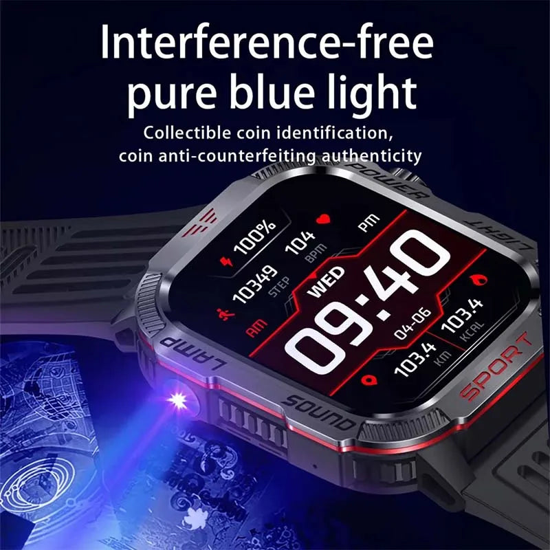 GZYR 2.01" Screen Smart Watch Men Bluetooth Call 600 mAh Sports Waterproof Heart rate Blood Oxygen SmartWatch