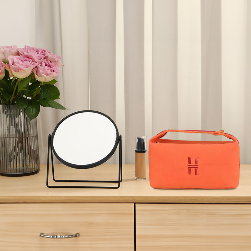 Portable premium canvas makeup bag, large capacity, washable, stylish storage for women