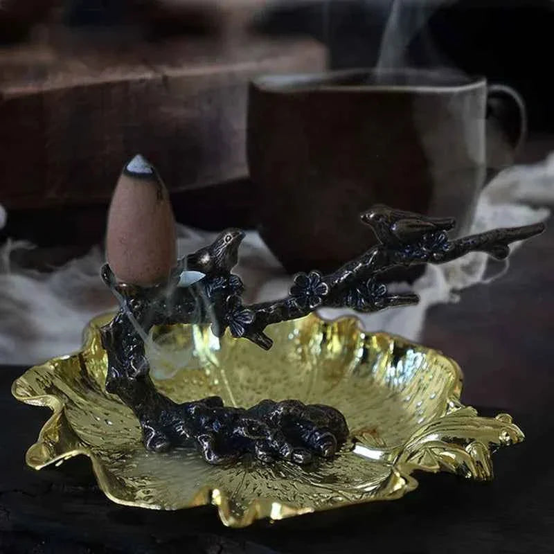 Incense Burner Aroma Burner Creative Lotus Bunrer Cones Backflow Incense Holder Plum Branch Chan Home Decor