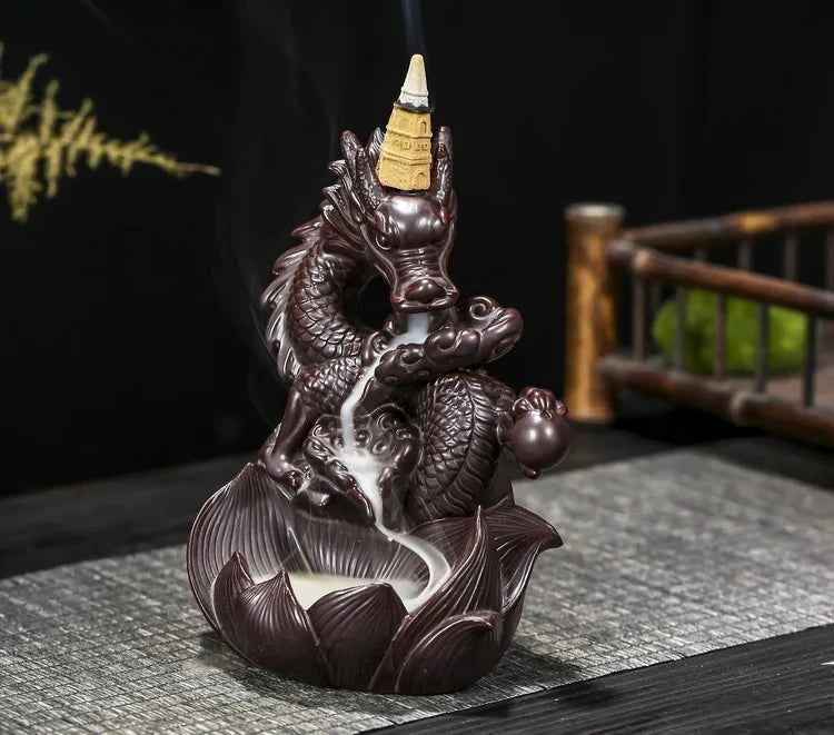 Y The Western Pterosaur Backflow Incense Burner Dragon for Incense Sticks Living Room Smoke Waterfall Incense Base Ceramic Stove