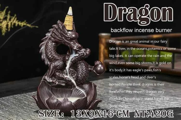 Y The Western Pterosaur Backflow Incense Burner Dragon for Incense Sticks Living Room Smoke Waterfall Incense Base Ceramic Stove
