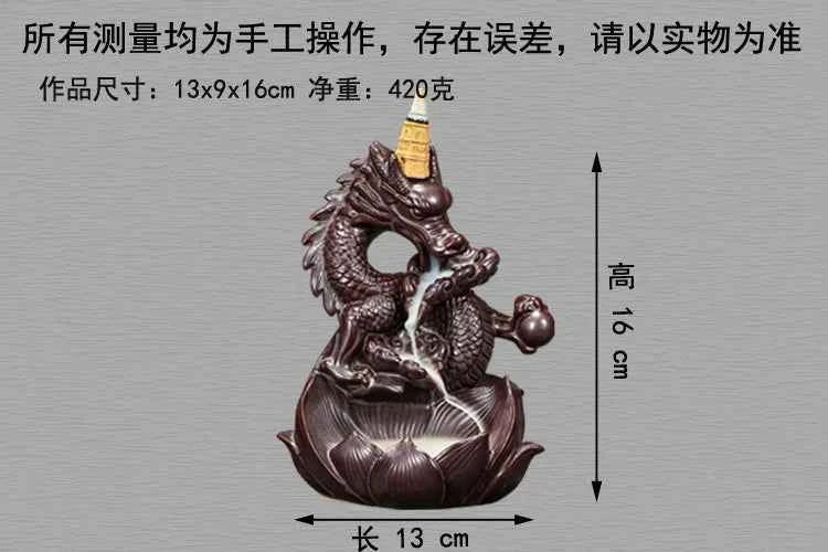 Y The Western Pterosaur Backflow Incense Burner Dragon for Incense Sticks Living Room Smoke Waterfall Incense Base Ceramic Stove