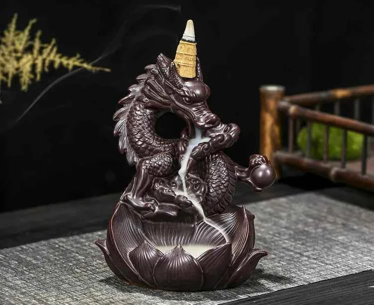 Y The Western Pterosaur Backflow Incense Burner Dragon for Incense Sticks Living Room Smoke Waterfall Incense Base Ceramic Stove