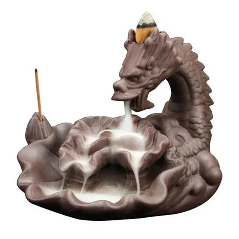 Backflow Incense Burner Incense Holder Auspicous Dragon Waterfall Aroma Furnace China Ceramic Crafts Zen Home Decor