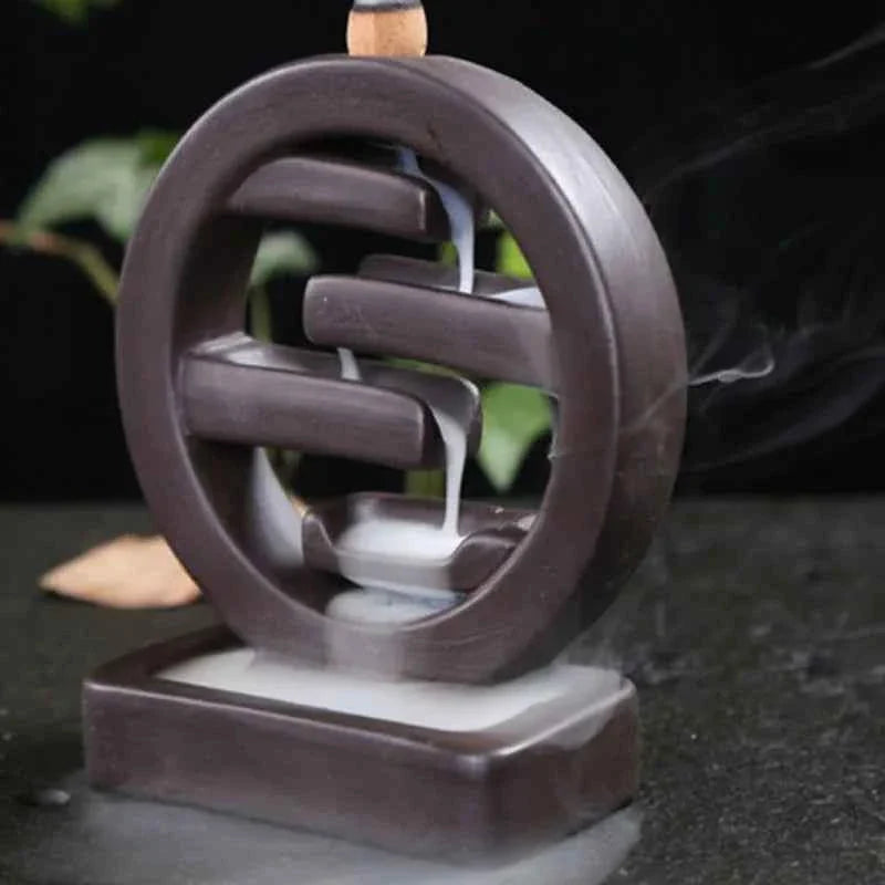 Indoor Decoration Crafts Backflow Tower Cones Censer Geometric Waterfall Aroma Burner Incense Holder Living Room Office Ornament