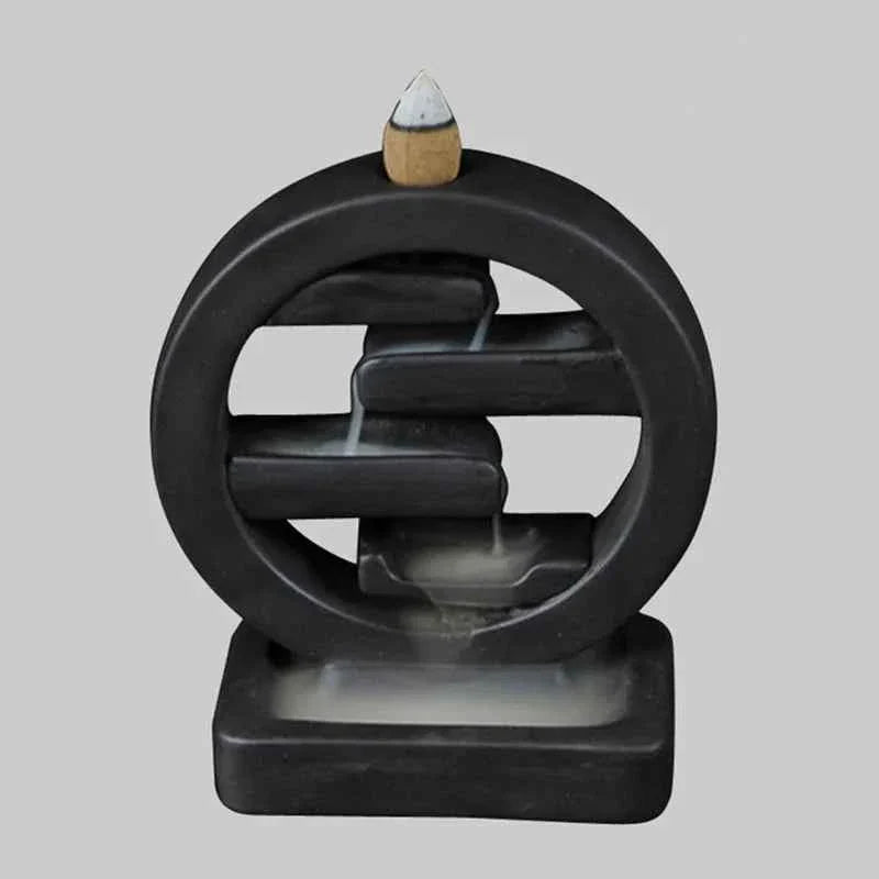 Indoor Decoration Crafts Backflow Tower Cones Censer Geometric Waterfall Aroma Burner Incense Holder Living Room Office Ornament