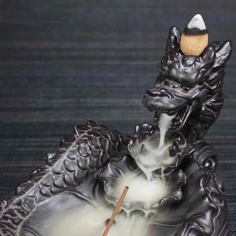 Backflow Incense Burner Incense Holder Auspicous Dragon Waterfall Aroma Furnace China Ceramic Crafts Zen Home Decor