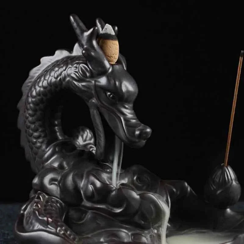 Backflow Incense Burner Incense Holder Auspicous Dragon Waterfall Aroma Furnace China Ceramic Crafts Zen Home Decor