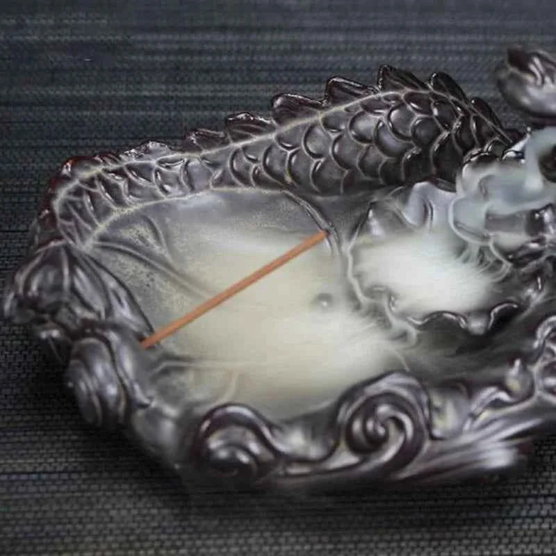 Backflow Incense Burner Incense Holder Auspicous Dragon Waterfall Aroma Furnace China Ceramic Crafts Zen Home Decor
