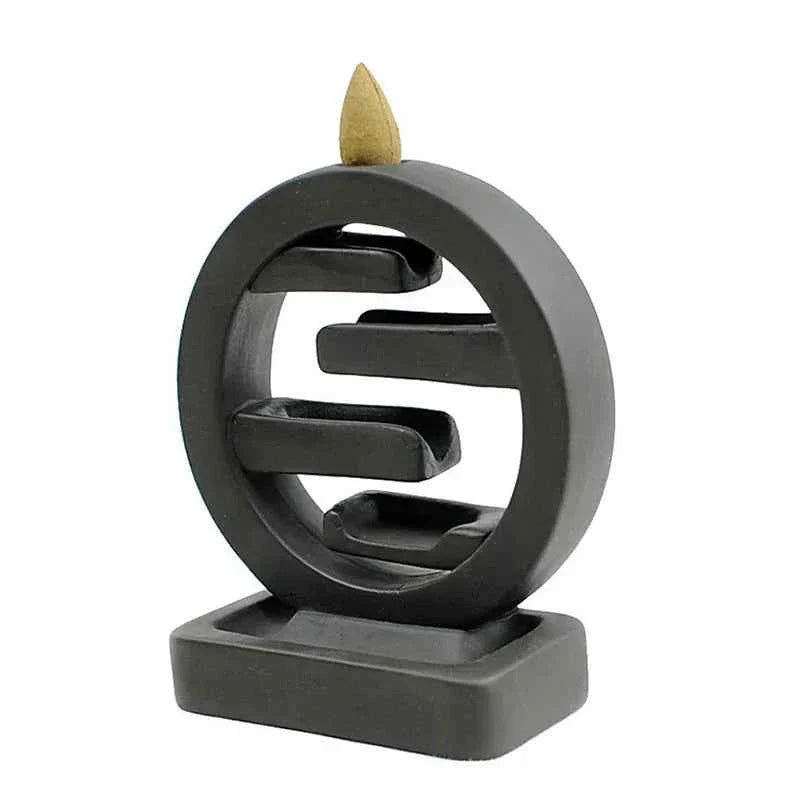 Indoor Decoration Crafts Backflow Tower Cones Censer Geometric Waterfall Aroma Burner Incense Holder Living Room Office Ornament