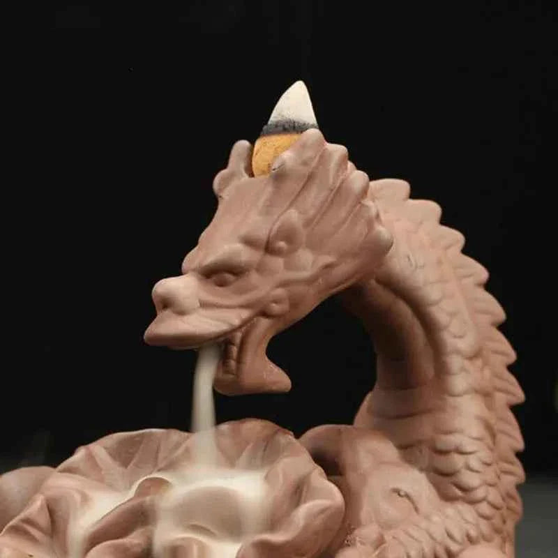 Backflow Incense Burner Incense Holder Auspicous Dragon Waterfall Aroma Furnace China Ceramic Crafts Zen Home Decor
