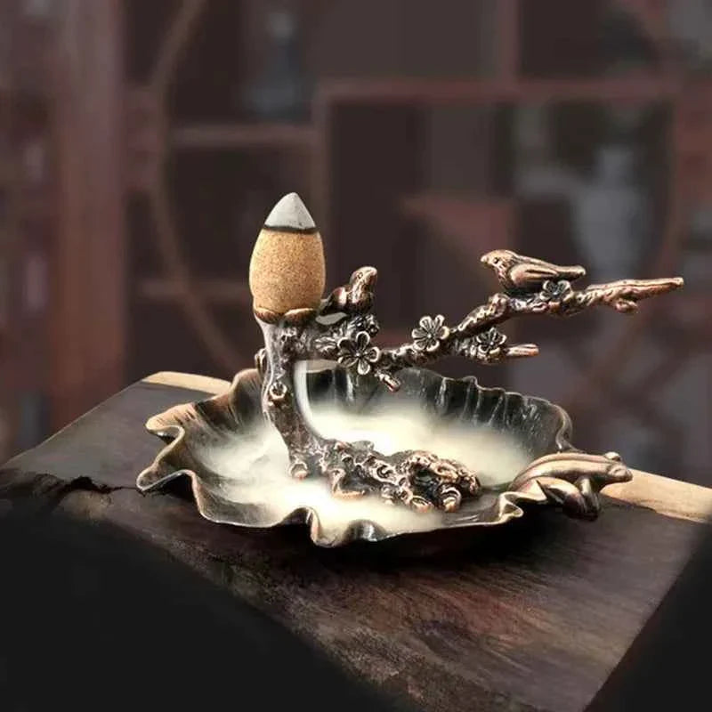 Incense Burner Aroma Burner Creative Lotus Bunrer Cones Backflow Incense Holder Plum Branch Chan Home Decor