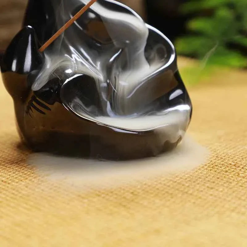 Creative Ceramic Backflow Incense Burner  Crafts Office Home Decoration Mountain Incense Holder Buddhist Supplies