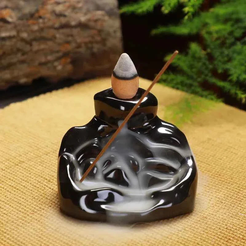 Creative Ceramic Backflow Incense Burner  Crafts Office Home Decoration Mountain Incense Holder Buddhist Supplies