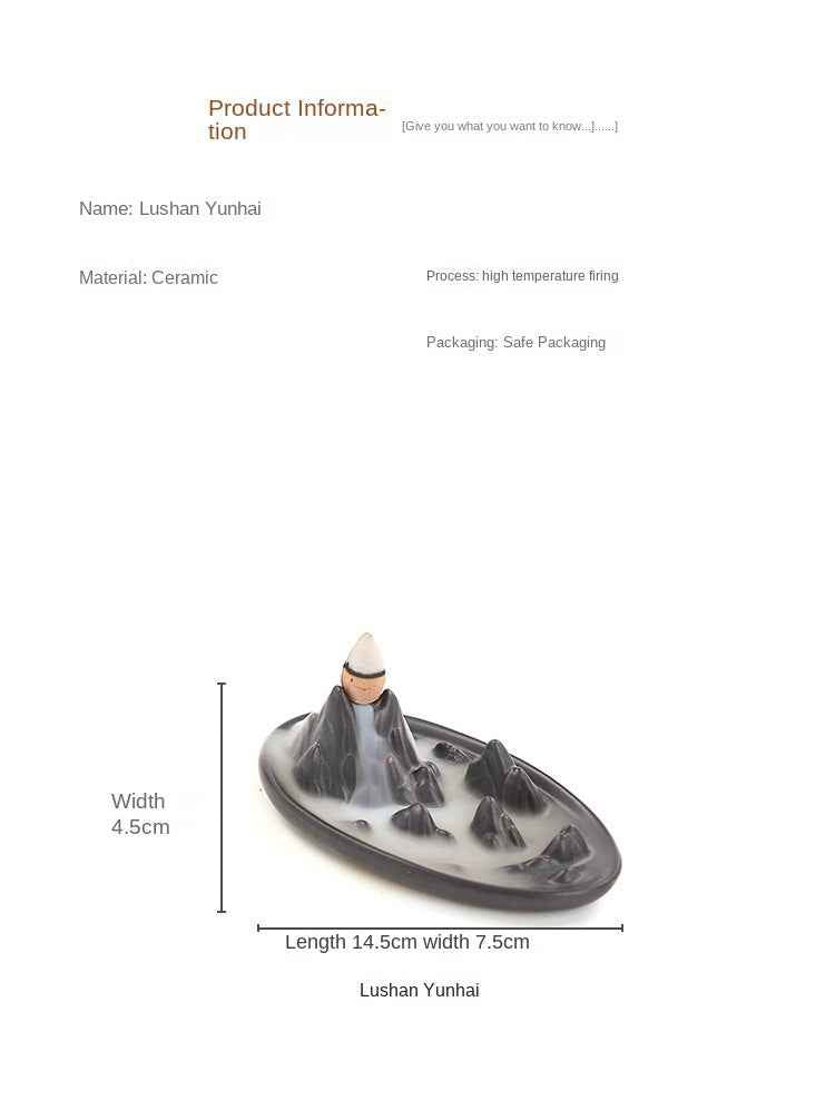 Backflow Incense Burner Ceramic Incense Burner Incense Burner Incense Utensils Tea Ceremony Zen Home Creative Small Ornaments