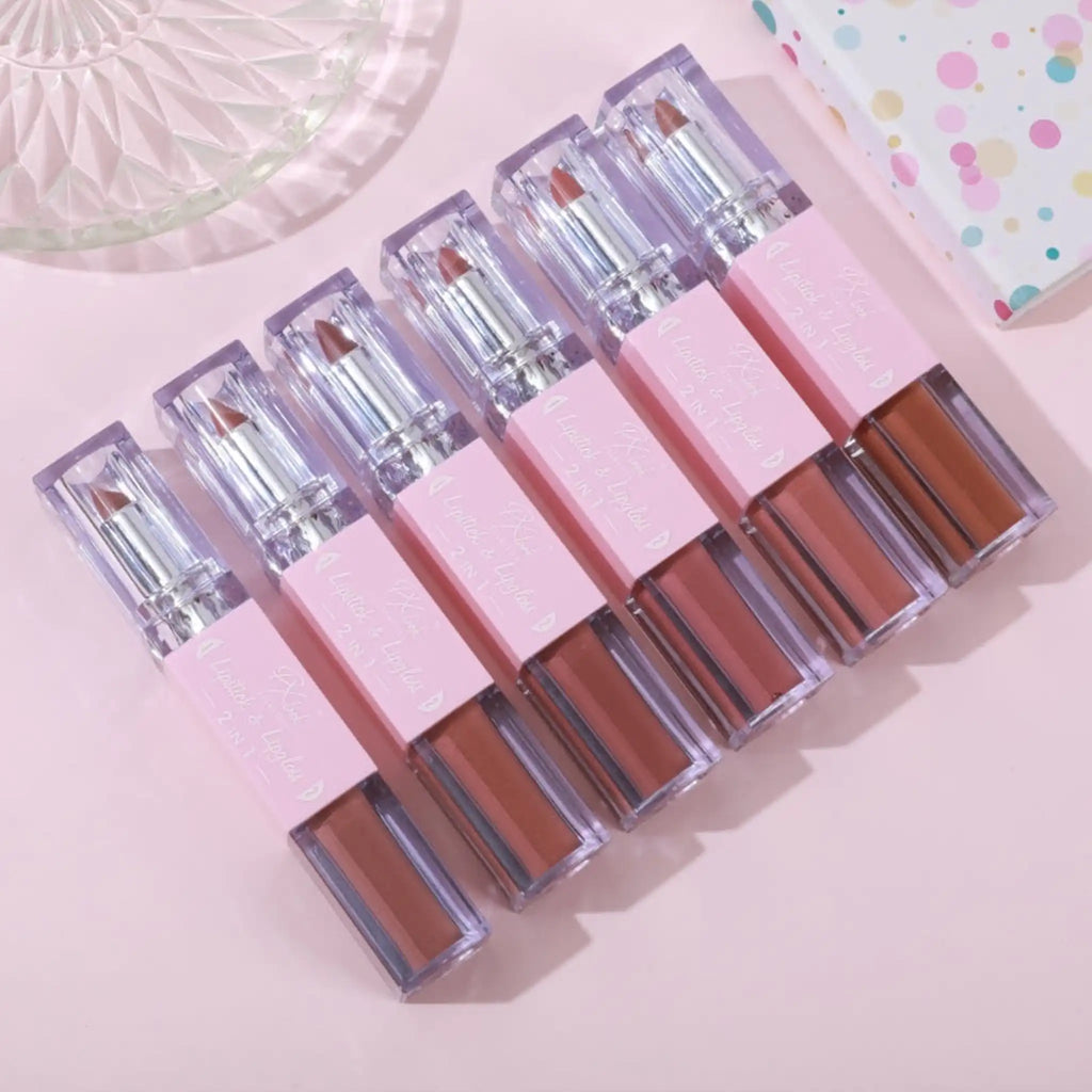 2-in-1 Lipstick and Lip Gloss Combo