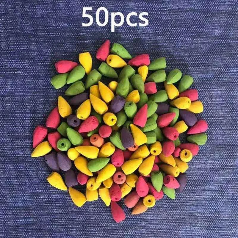 Waterfall Incense Burner Holder Backflow Ceramic Purple Sands Mermaid Cones for Home Decor Ornaments Zen Yoga Meditation Gift