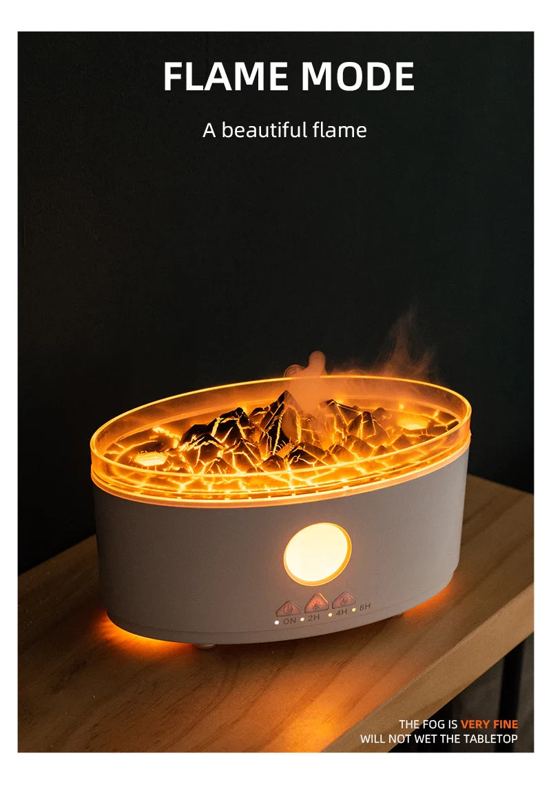 Volcano Aromatherapy Diffuser | Flame & Jellyfish Mist | 300ml