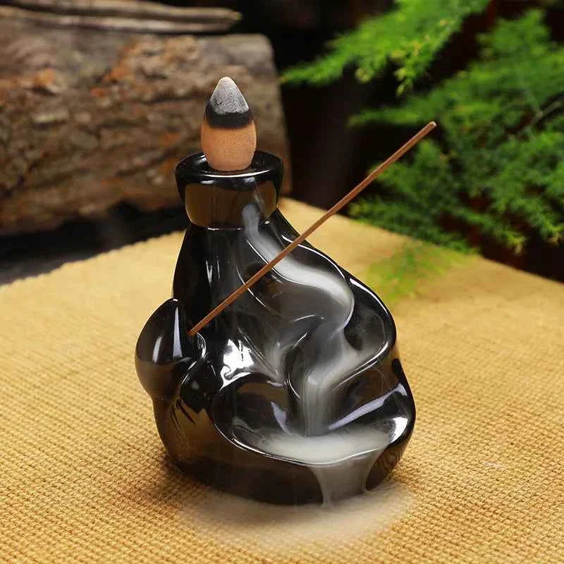 Creative Ceramic Backflow Incense Burner  Crafts Office Home Decoration Mountain Incense Holder Buddhist Supplies