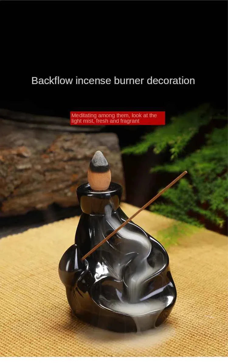 Creative Ceramic Backflow Incense Burner  Crafts Office Home Decoration Mountain Incense Holder Buddhist Supplies