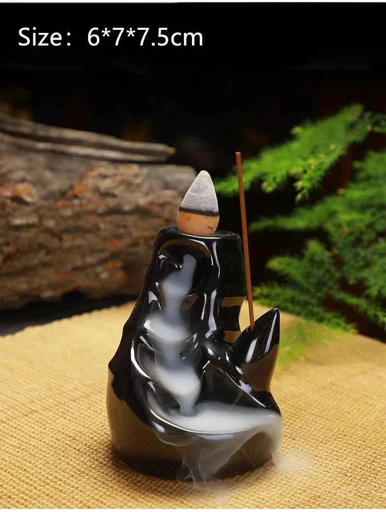 Creative Ceramic Backflow Incense Burner  Crafts Office Home Decoration Mountain Incense Holder Buddhist Supplies