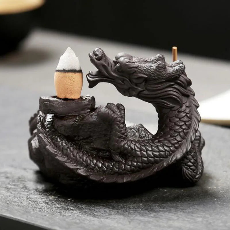 Backflow Incense Burner Incense Holder Auspicous Dragon Waterfall Aroma Furnace China Ceramic Crafts Zen Home Decor