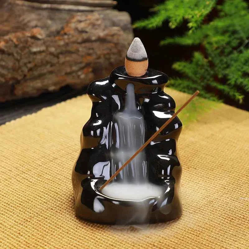 Creative Ceramic Backflow Incense Burner  Crafts Office Home Decoration Mountain Incense Holder Buddhist Supplies