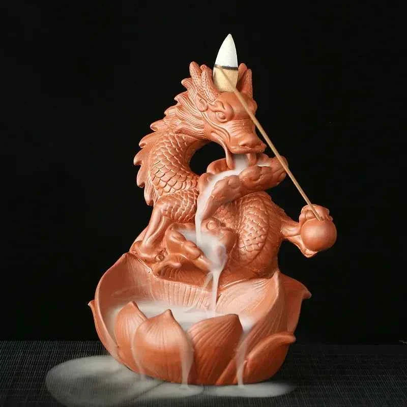 Y The Western Pterosaur Backflow Incense Burner Dragon for Incense Sticks Living Room Smoke Waterfall Incense Base Ceramic Stove