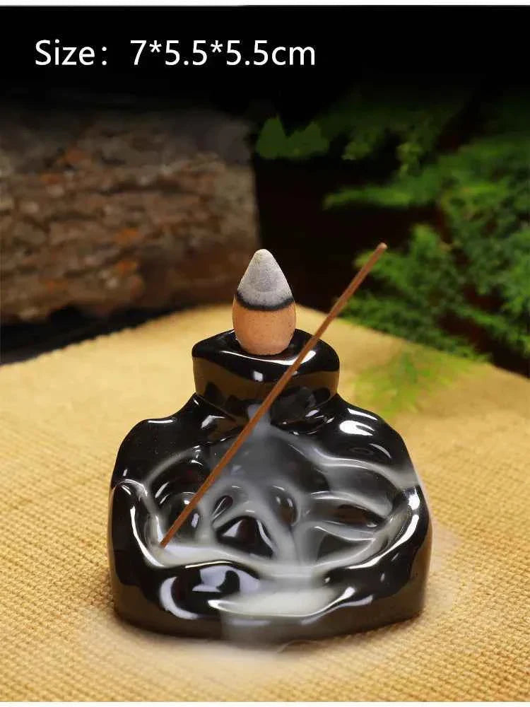 Creative Ceramic Backflow Incense Burner  Crafts Office Home Decoration Mountain Incense Holder Buddhist Supplies