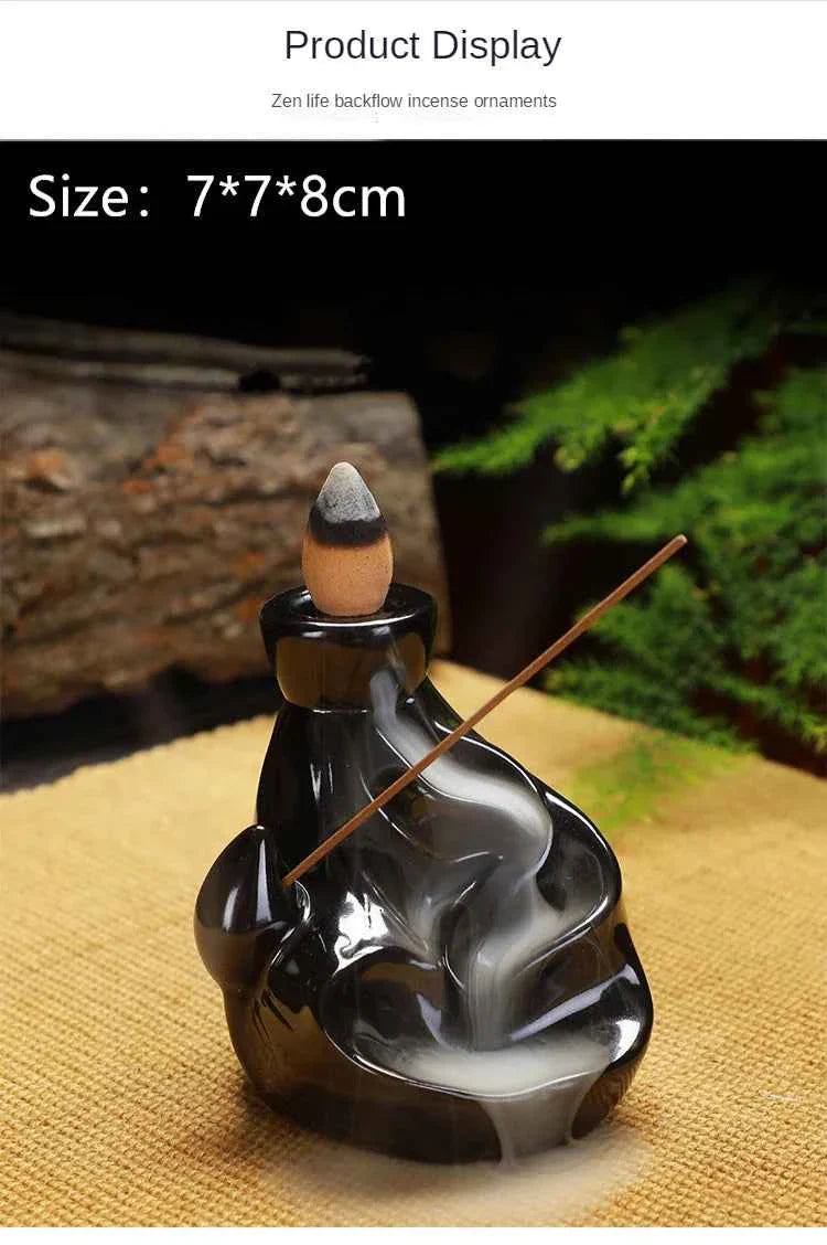 Creative Ceramic Backflow Incense Burner  Crafts Office Home Decoration Mountain Incense Holder Buddhist Supplies