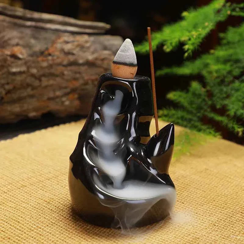 Creative Ceramic Backflow Incense Burner  Crafts Office Home Decoration Mountain Incense Holder Buddhist Supplies