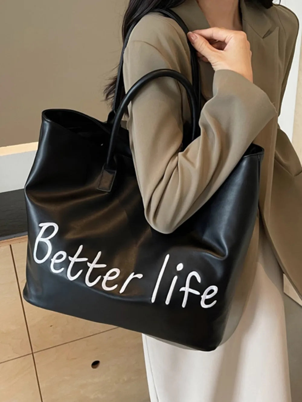 Better Life Leather Tote Bag
