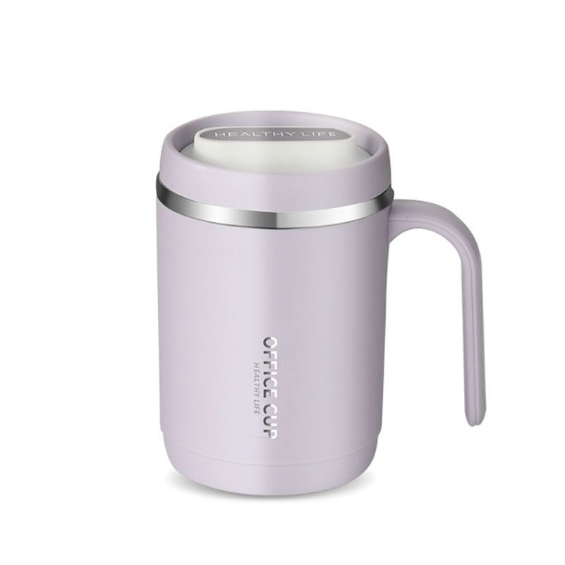 1pc Stainless Steel Cups With Lid; 16 Oz 304 Stainless Steel Tumblers Durable Coffee Mug With Splash Proof Sliding Lid (Straw Not Included)