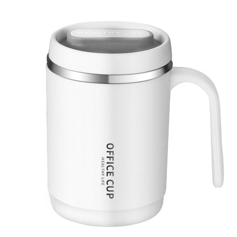 1pc Stainless Steel Cups With Lid; 16 Oz 304 Stainless Steel Tumblers Durable Coffee Mug With Splash Proof Sliding Lid (Straw Not Included)