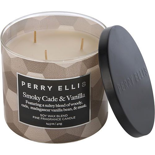 Perry Ellis Smoky Cade & Vanilla by Perry Ellis Scented Candle 14.5 oz