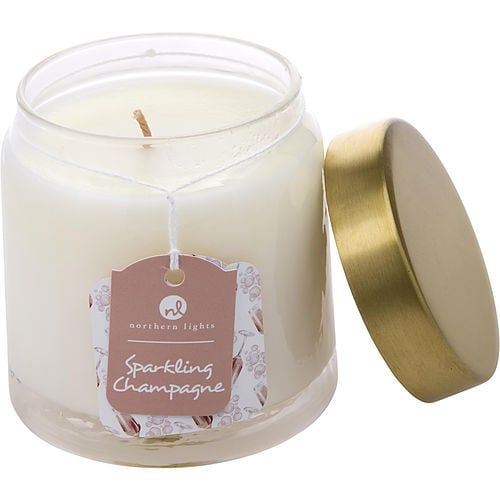 Sparkling Champagne by Northern Lights Scented Soy Glass Candle 10 oz