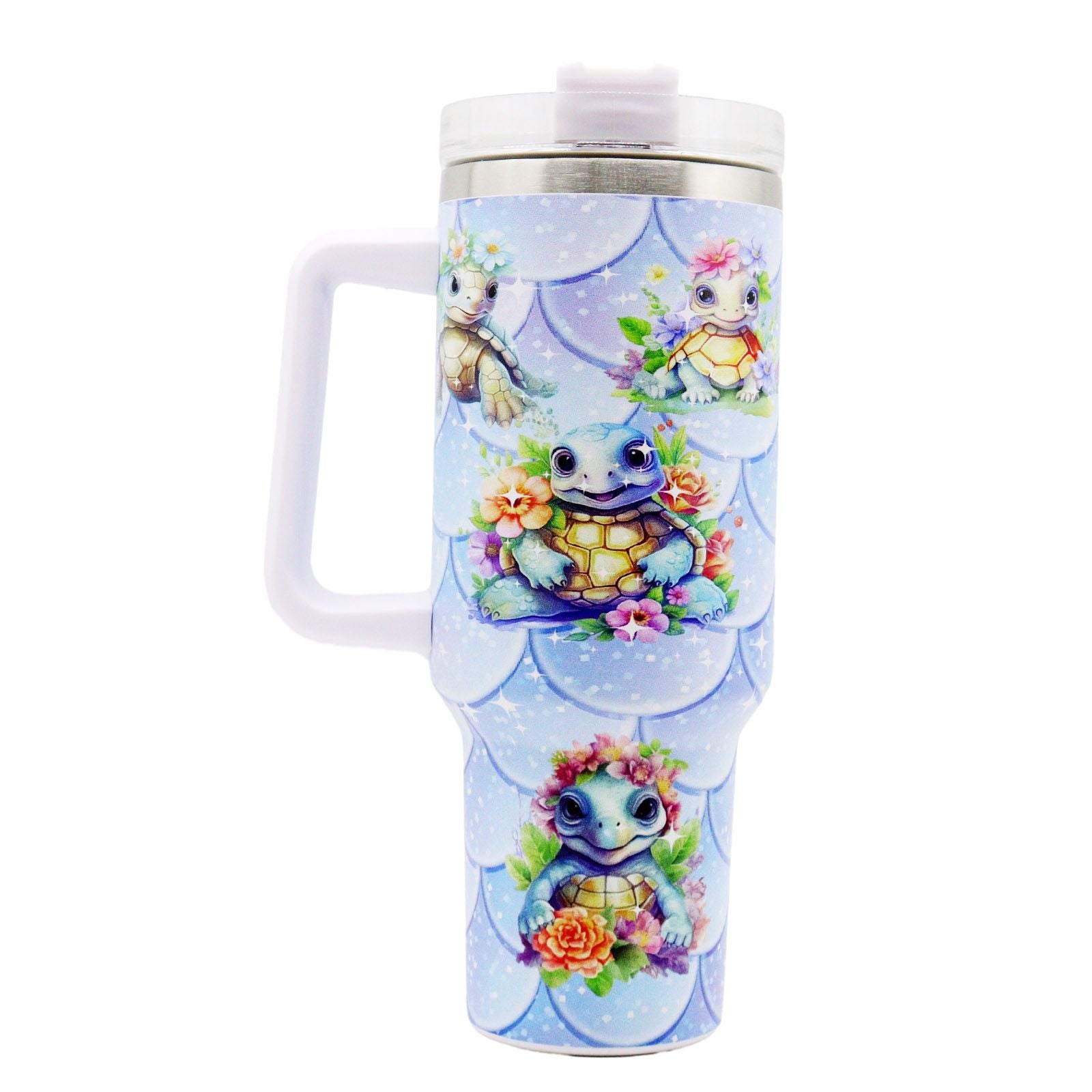 1pc 40oz Water Bottles,5D Little Turtle Series Tumbler,Large Capacity Stainless Steel Tumbler Insulation Cup With Lid And Straw For Women,Camping,Driving,skiing,Thermocoolers.Best Gift