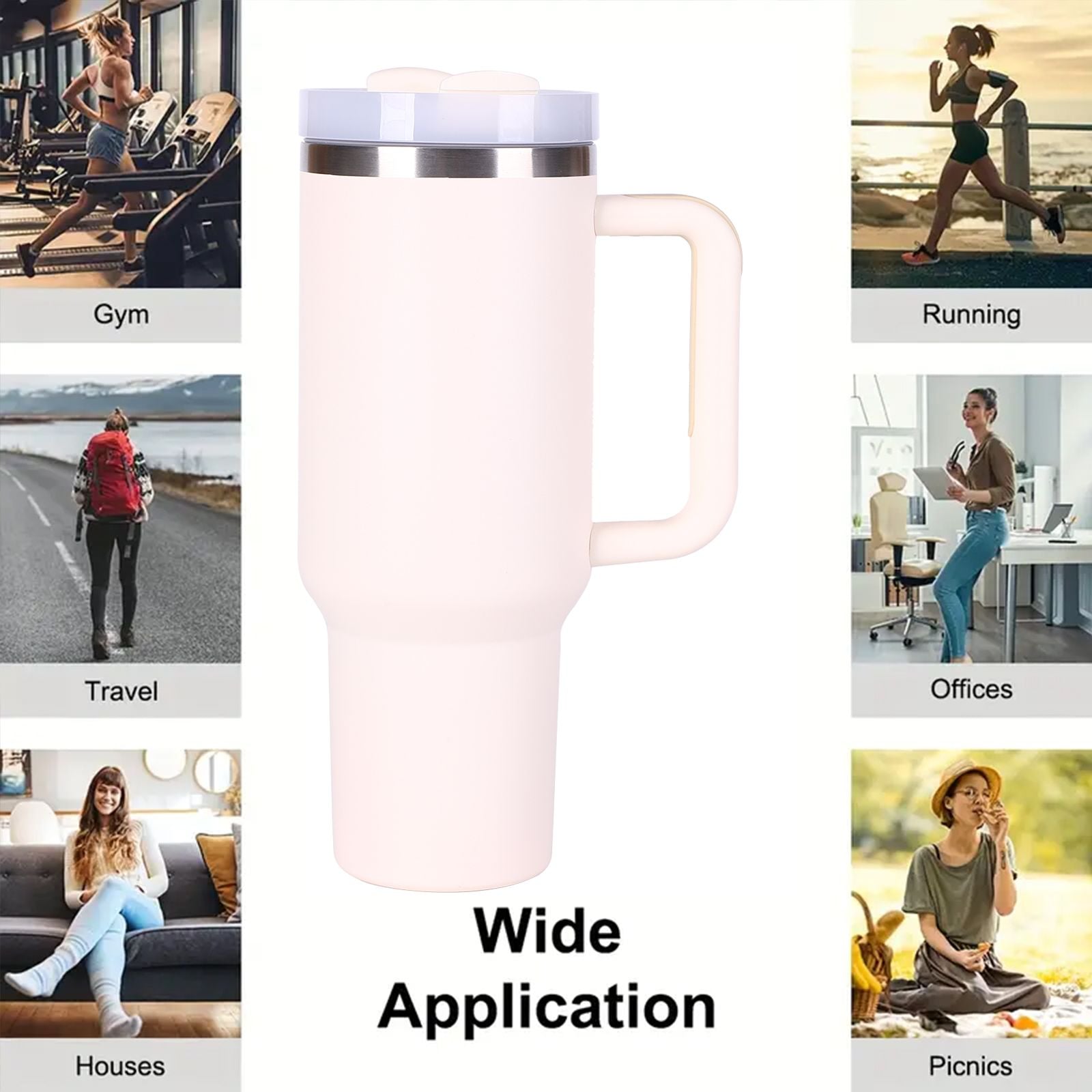 40oz V2 large capacity tumbler,  With Handle And Straw Lid, Insulated Reusable Stainless Steel Water Bottles Travel Mug Coffee Cup car cup water cup For Men Women Outdoor Camping Driving, gift