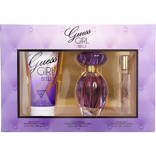 Guess Girl Belle by Guess – 3.4 oz EDT Spray, 6.7 oz Body Lotion & 0.5 oz EDT Spray