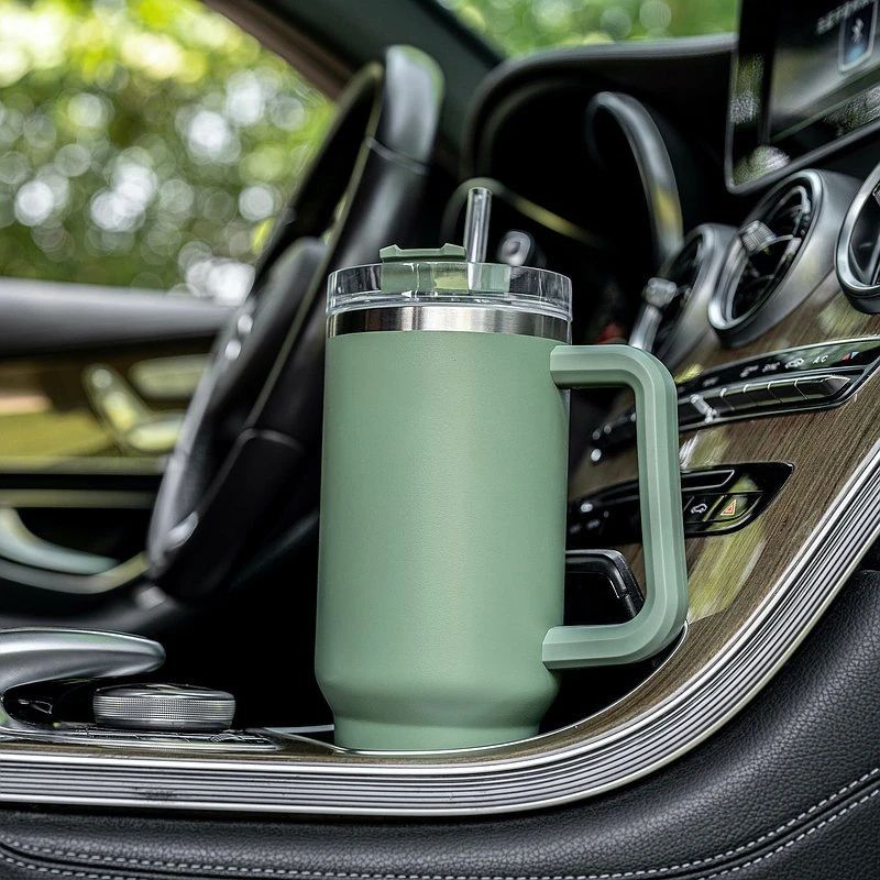 40oz Adventure Quencher Tumbler T hermos Vacuum Cups With Handle Stainless Steel Travel Water Cup Stay Ice Cold Car Coffee Mug