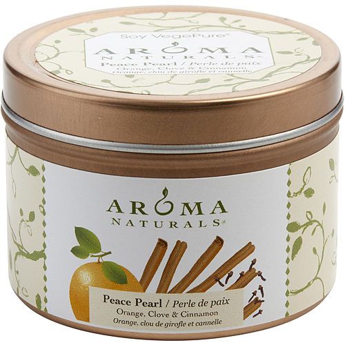 Peace Pearl Aromatherapy by Peace Pearl Aromatherapy – 2.5x1.75 Inch Tin Soy Candle. Infused with the Essential Oils of Orange, Clove & Cinnamon, it creates a warm, comforting atmosphere perfect for relaxation and cozy moments