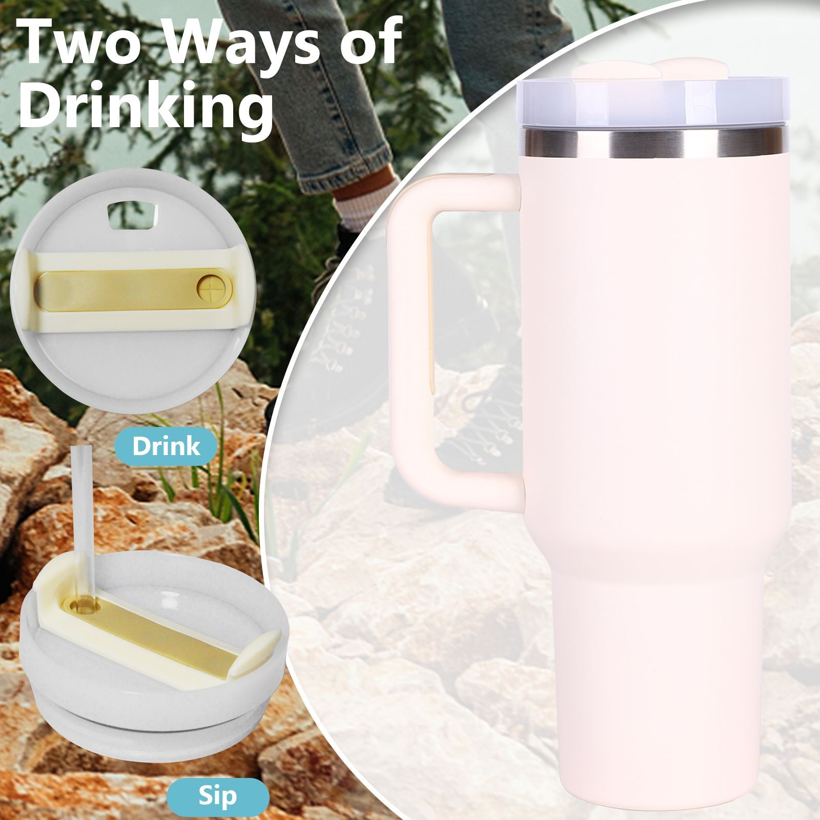 40oz V2 large capacity tumbler,  With Handle And Straw Lid, Insulated Reusable Stainless Steel Water Bottles Travel Mug Coffee Cup car cup water cup For Men Women Outdoor Camping Driving, gift