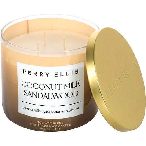 Perry Ellis Coconut Milk & Sandalwood by Perry Ellis Scented Candle 14.5 oz