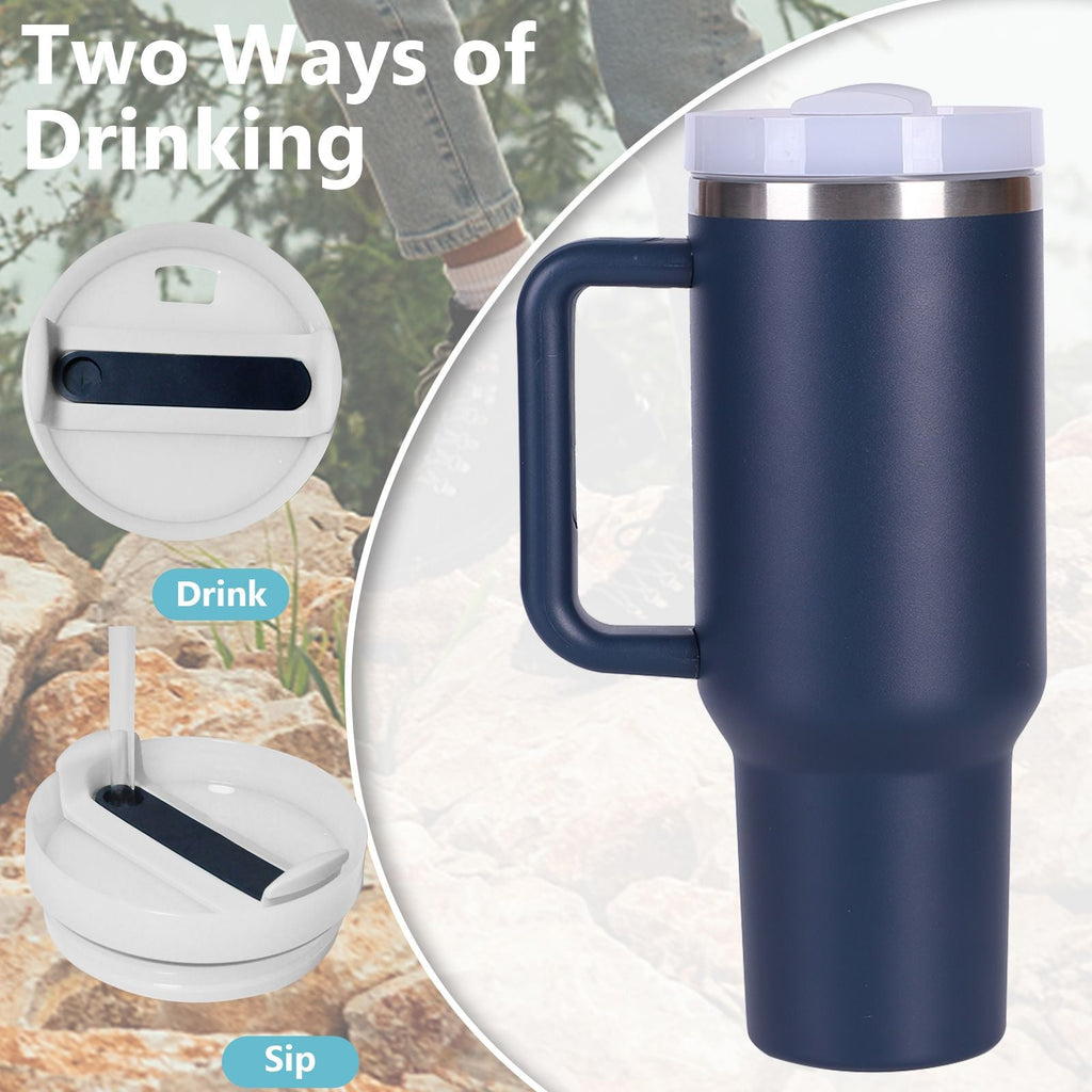 40oz V2 large capacity tumbler,  With Handle And Straw Lid, Insulated Reusable Stainless Steel Water Bottles Travel Mug Coffee Cup car cup water cup For Men Women Outdoor Camping Driving, gift