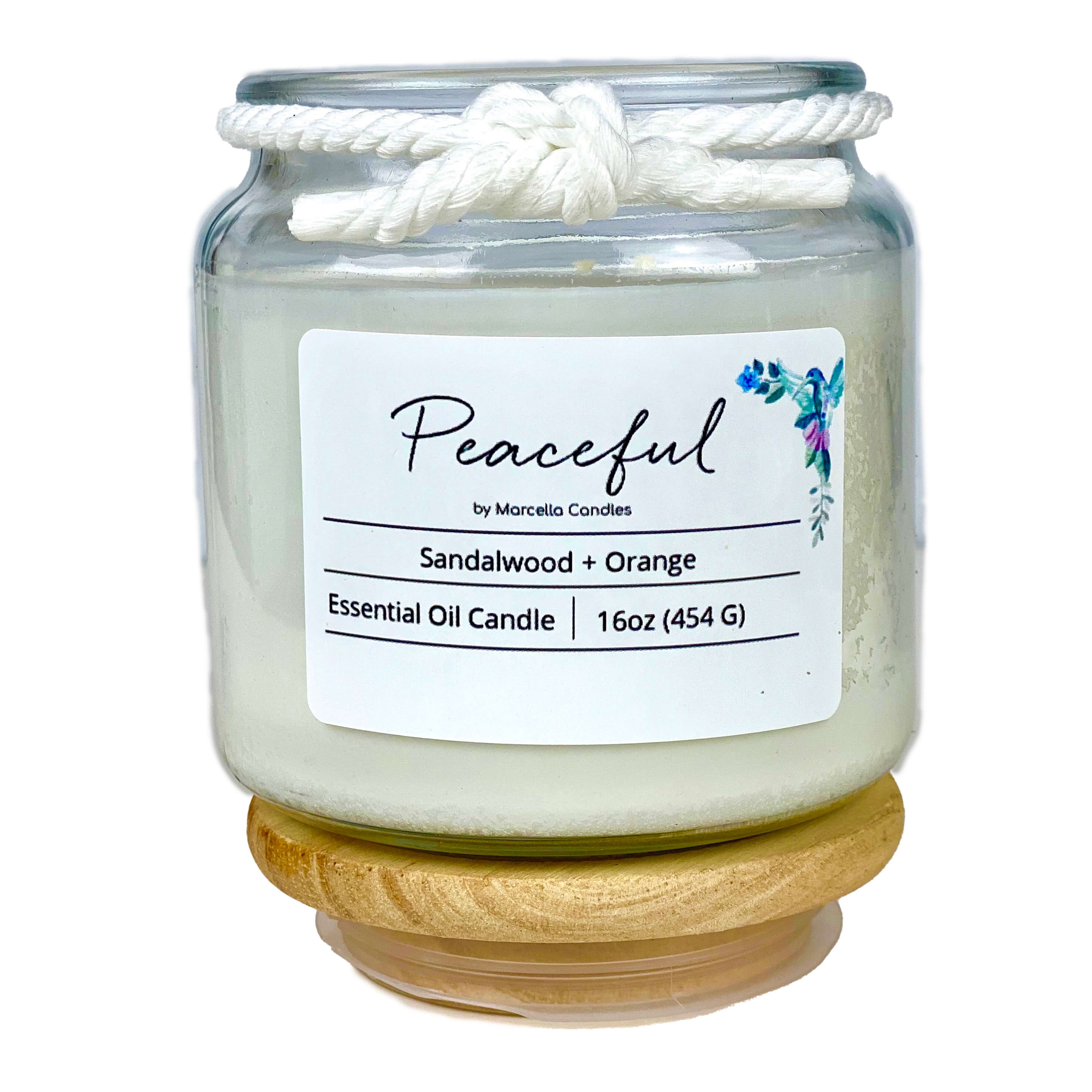 Peaceful Sandalwood + Orange Aromatherapy Candle