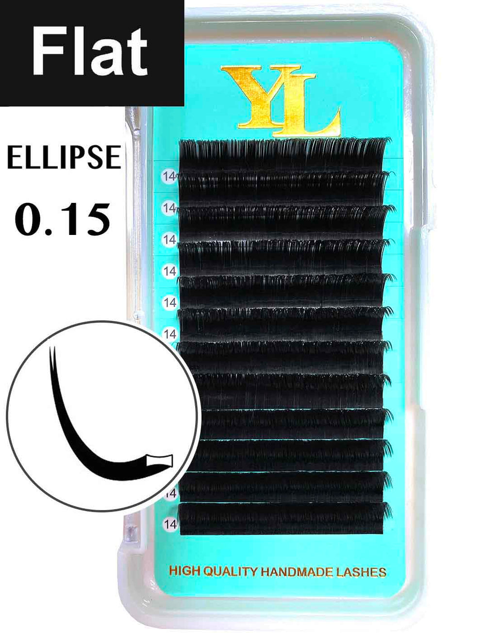 Flat Lashes/ Ellipse Lash 0.15mm [Extra Matte Dark Black-8 to 18mm]