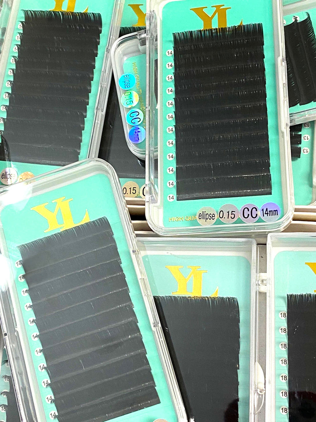 Flat Lashes/ Ellipse Lash 0.15mm [Extra Matte Dark Black-8 to 18mm]